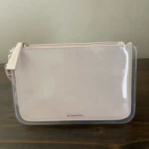 BURBERRY beauty pink Pouch Toiletry Cosmetic makeup bag pouch designer logo 8x6